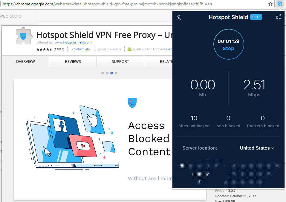 hotspot shield chrome extension