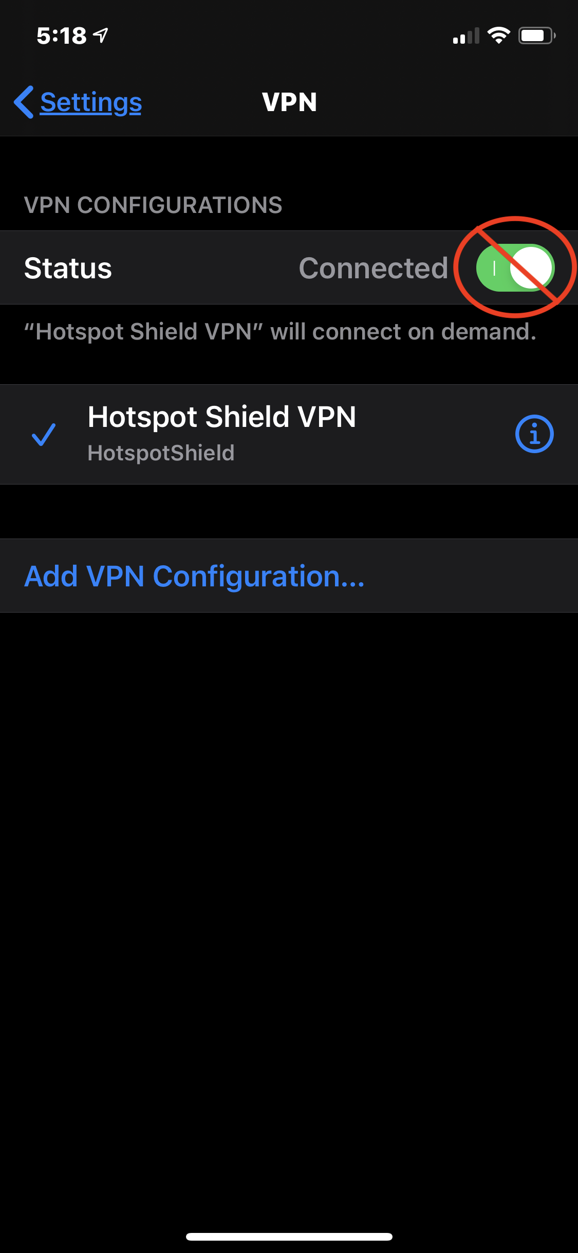 vpn shield error confirm system request