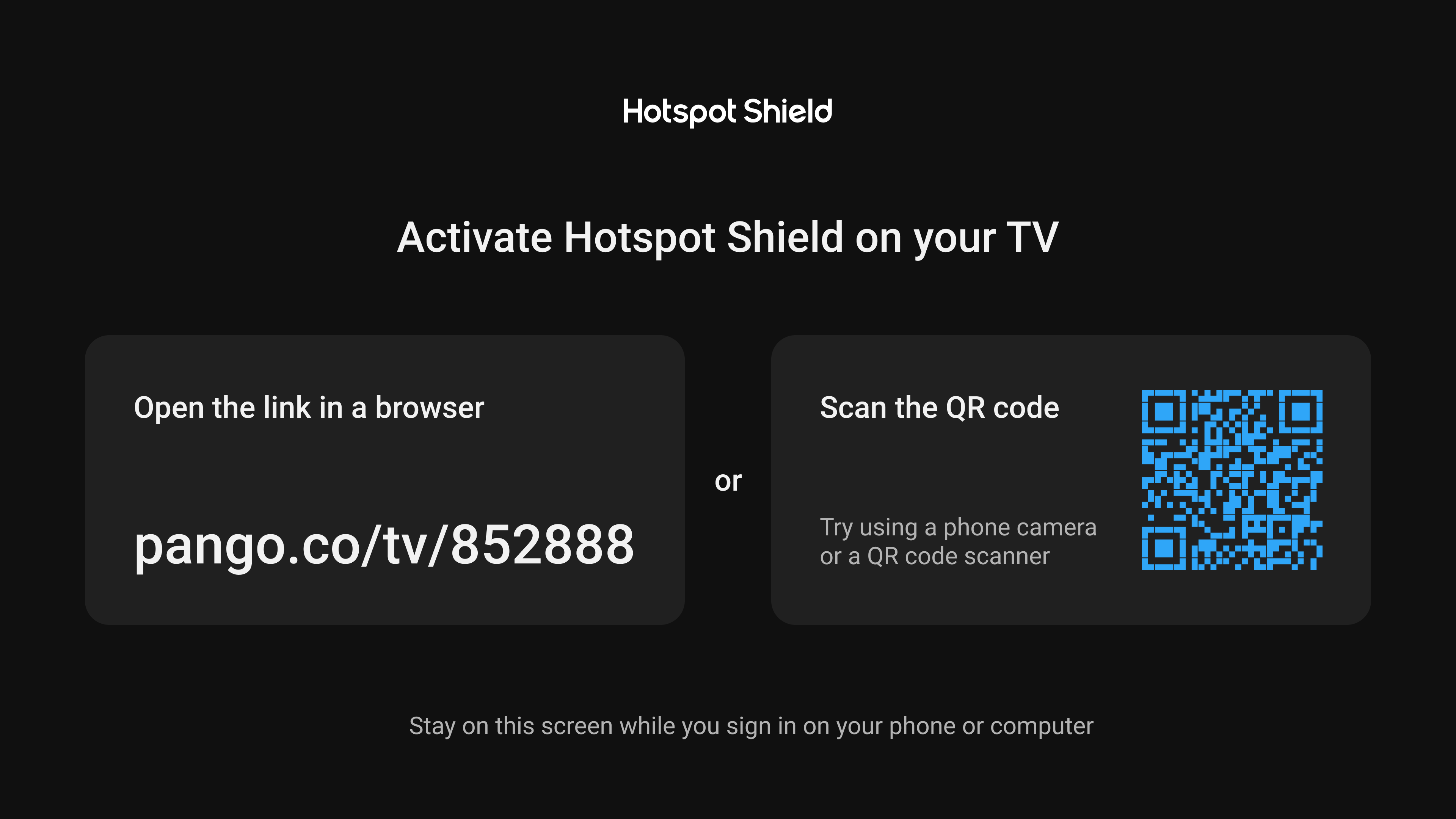 How do I use QR codes on Android to activate Hotspot Shield for TV? –  Hotspot Shield Support Center